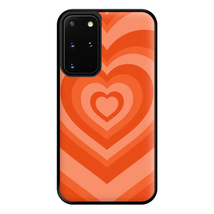 Orange - Colourful Hearts Phone Case for Galaxy S20 Plus