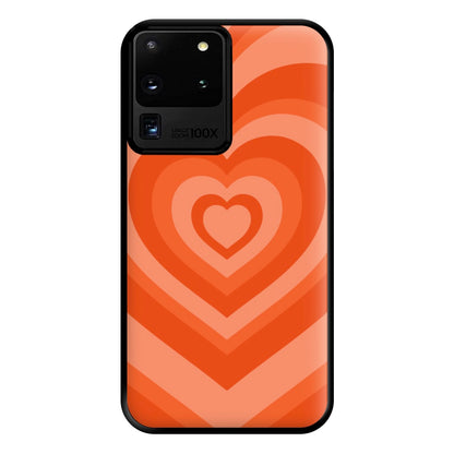 Orange - Colourful Hearts Phone Case for Galaxy S20 Ultra