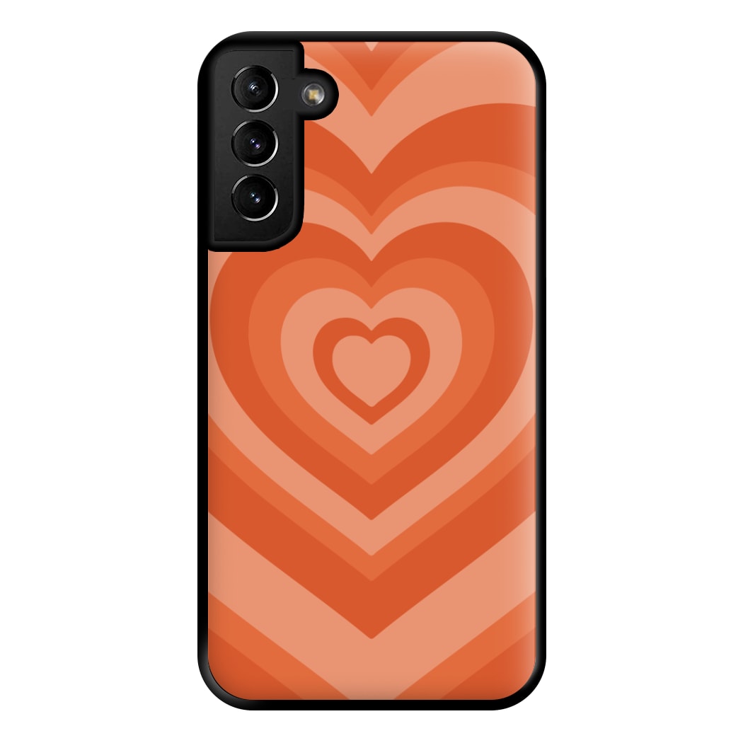 Orange - Colourful Hearts Phone Case for Galaxy S21 Plus