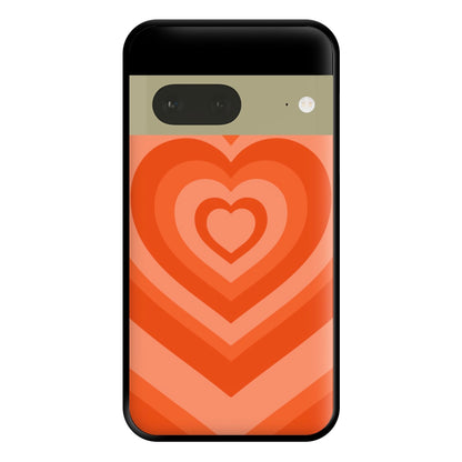 Orange - Colourful Hearts Phone Case for Google Pixel 7a