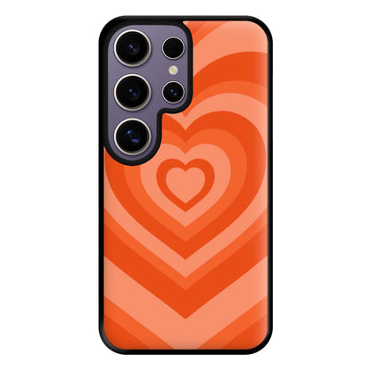 Orange - Colourful Hearts Phone Case for Galaxy S25 Ultra