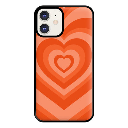 Orange - Colourful Hearts Phone Case for iPhone 11