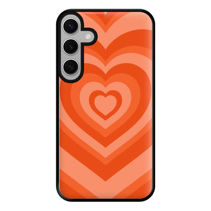 Orange - Colourful Hearts Phone Case for Galaxy S24FE