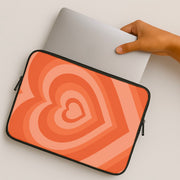 Orange - Colourful Hearts Laptop Sleeve 2