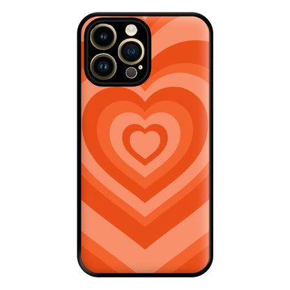 Orange - Colourful Hearts Phone Case for iPhone 14 Pro Max