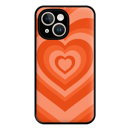 Orange - Colourful Hearts Phone Case for iPhone 14 Plus