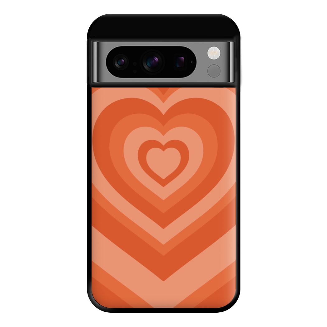 Orange - Colourful Hearts Phone Case for Google Pixel 8 Pro