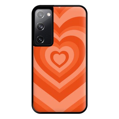 Orange - Colourful Hearts Phone Case for Galaxy S20