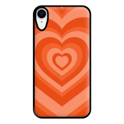 Orange - Colourful Hearts Phone Case for iPhone XR