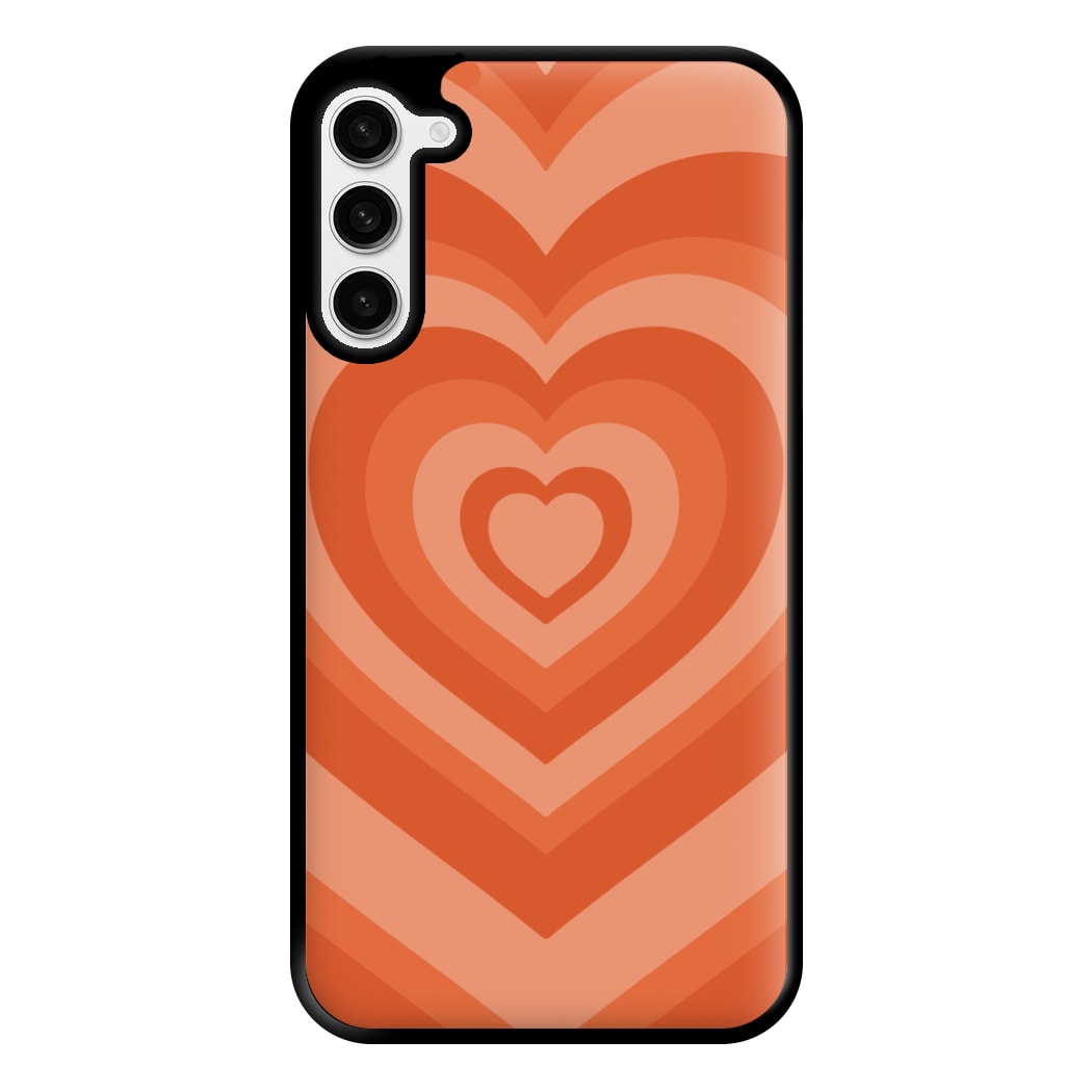 Orange - Colourful Hearts Phone Case for Galaxy S23 Plus