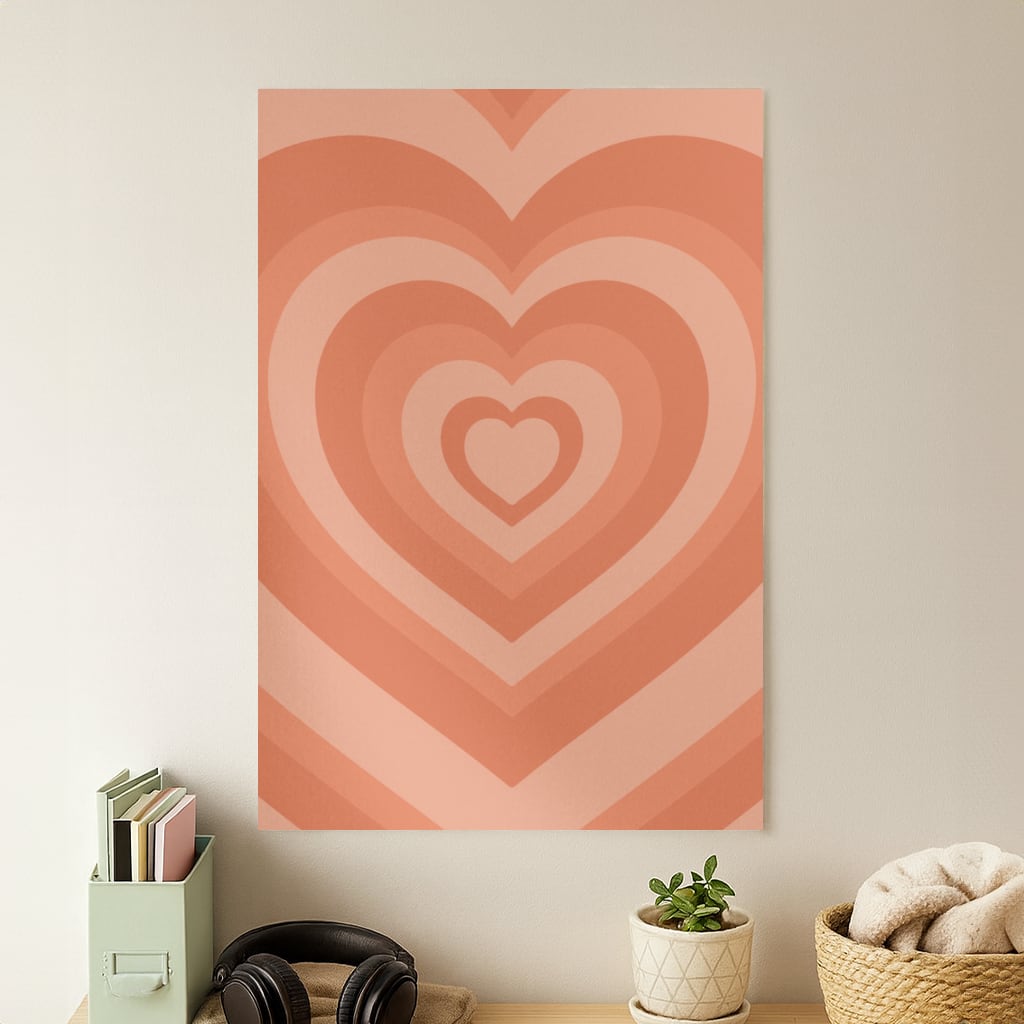 Orange - Colourful Hearts Poster