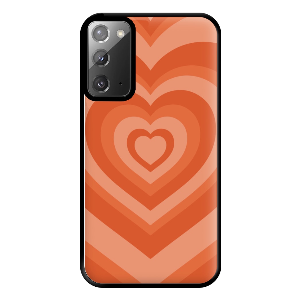 Orange - Colourful Hearts Phone Case for Galaxy Note 20 Ultra