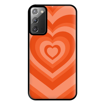 Orange - Colourful Hearts Phone Case for Galaxy Note 20 Ultra