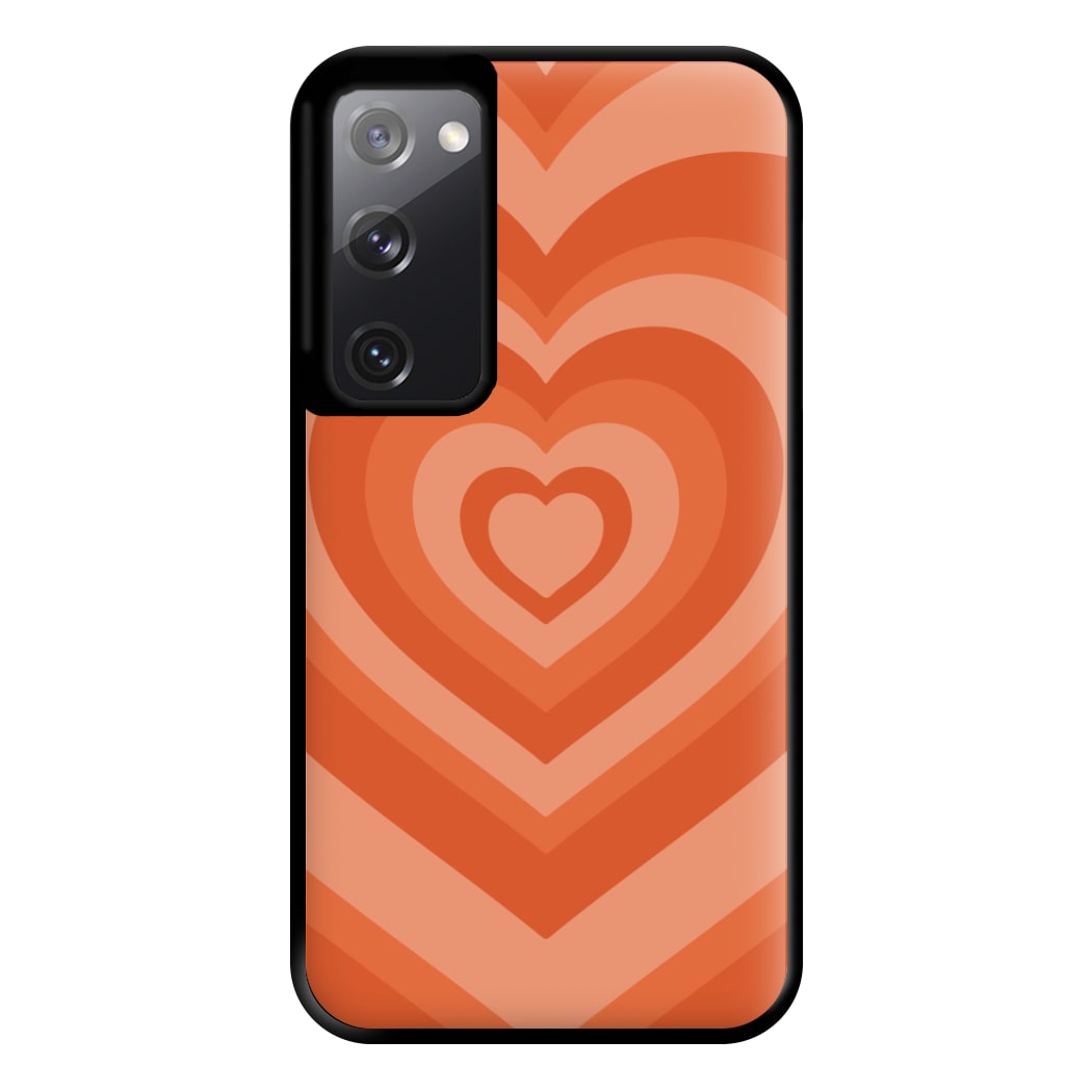 Orange - Colourful Hearts Phone Case for Galaxy S20FE