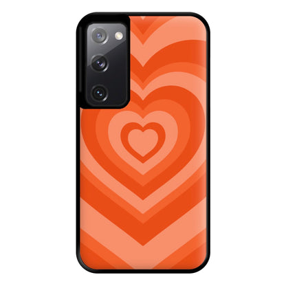 Orange - Colourful Hearts Phone Case for Galaxy S20FE