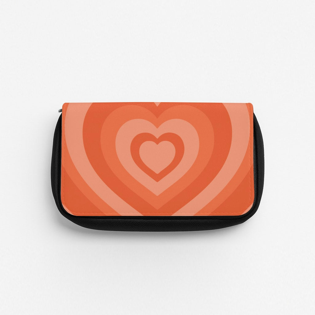 Orange - Colourful Hearts Pencil Case