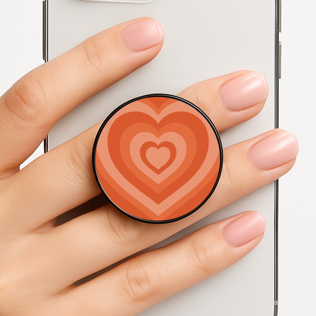 Orange - Colourful Hearts Phone Grip