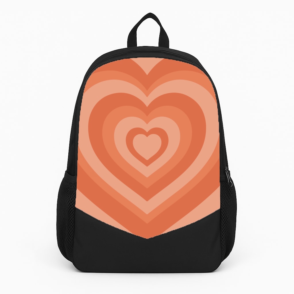 Orange - Colourful Hearts Backpack