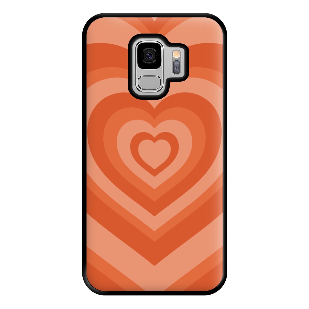 Orange - Colourful Hearts Phone Case for Galaxy S9 Plus