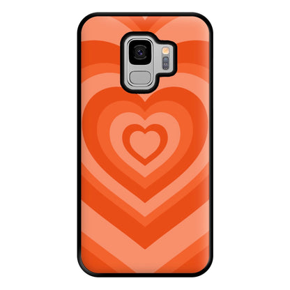 Orange - Colourful Hearts Phone Case for Galaxy S9 Plus