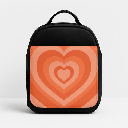 Orange - Colourful Hearts Insulated Lunchbox