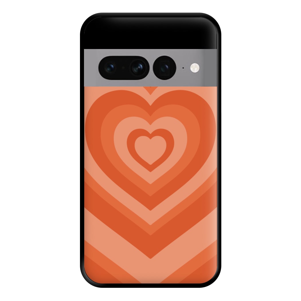 Orange - Colourful Hearts Phone Case for Google Pixel 7 Pro