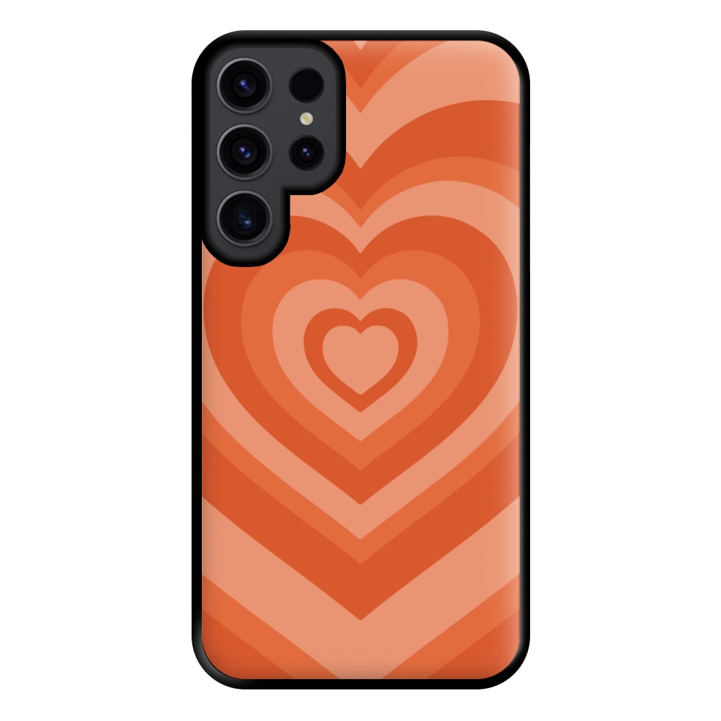 Orange - Colourful Hearts Phone Case for Galaxy S23 Ultra