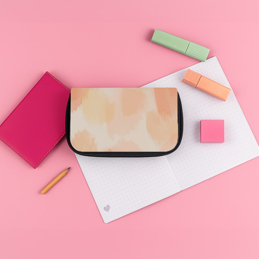 Orange Strokes Pencil Case