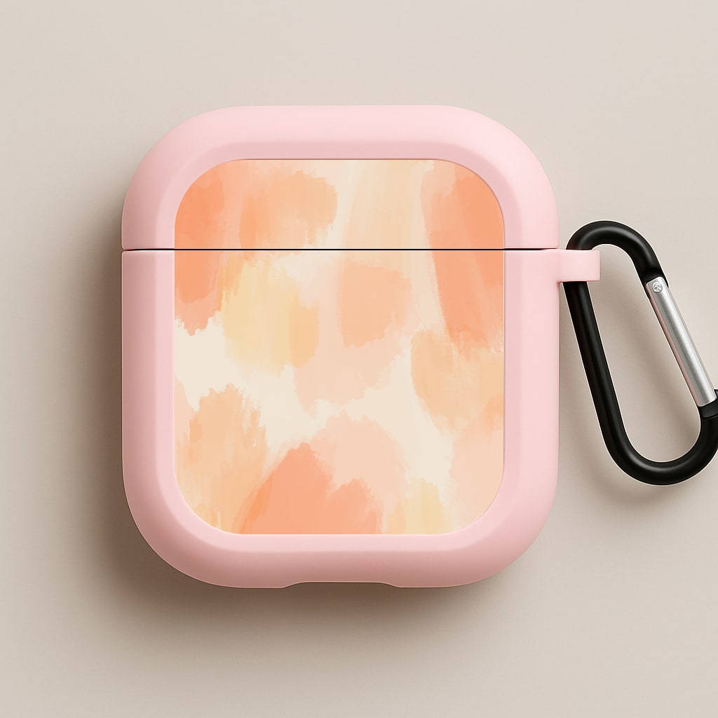 Orange Strokes Pink AirPods Case