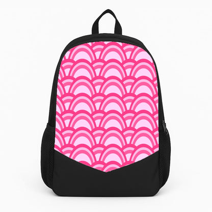 Purple Pink Abstract Pattern Large Backpack