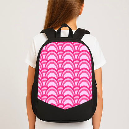 Purple Pink Abstract Pattern Large School Bag