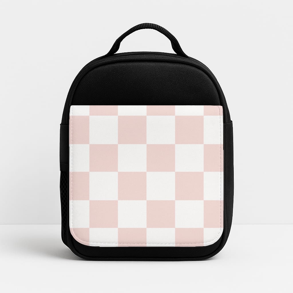 Pink And White Checkers Insulated Lunchbox
