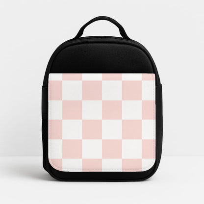 Pink And White Checkers Insulated Lunchbox