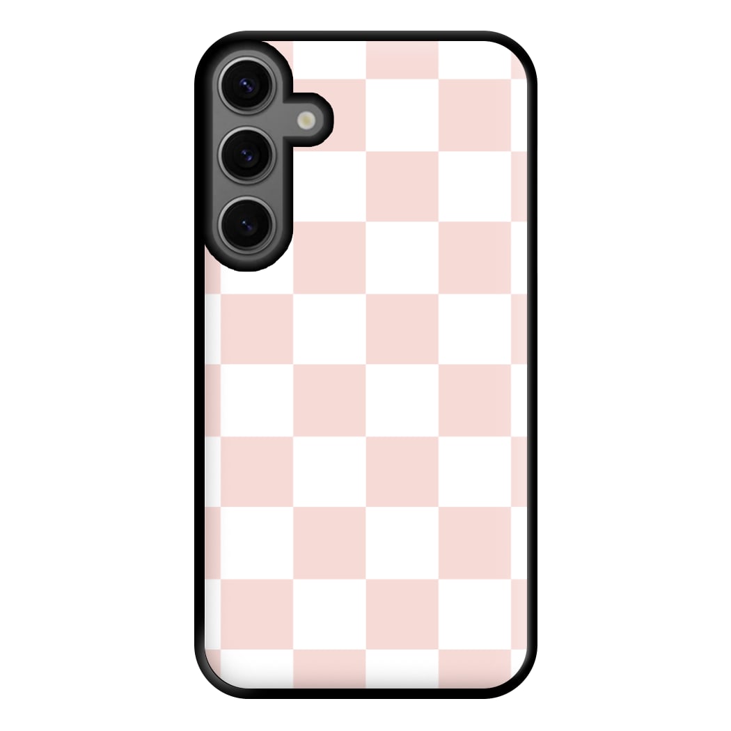 Pink And White Checkers Phone Case for Galaxy S23FE