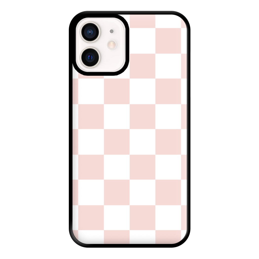 Pink And White Checkers Phone Case for iPhone 12 Mini