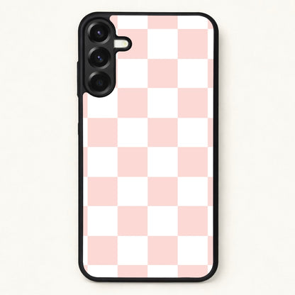Pink And White Checkers Phone Case for Galaxy A37