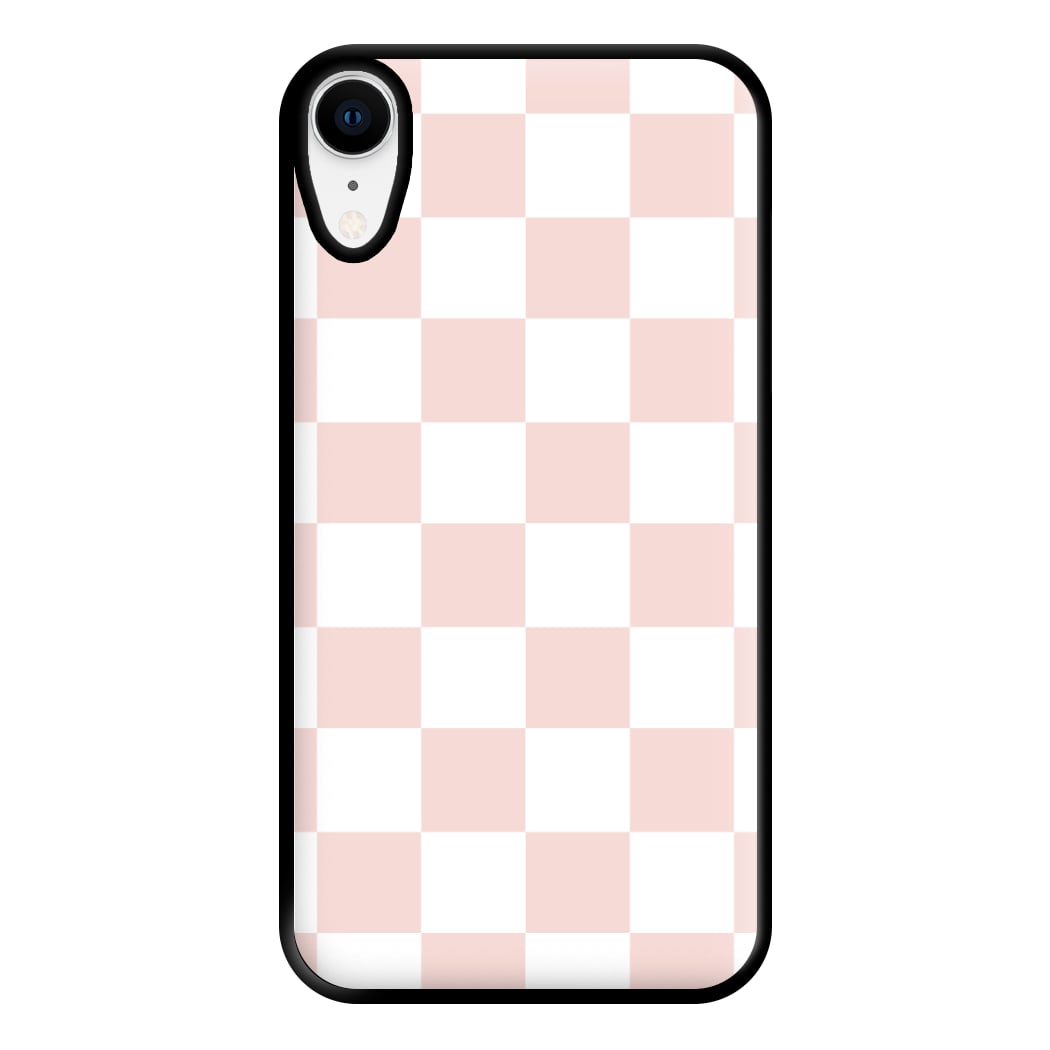 Pink And White Checkers Phone Case for iPhone XR