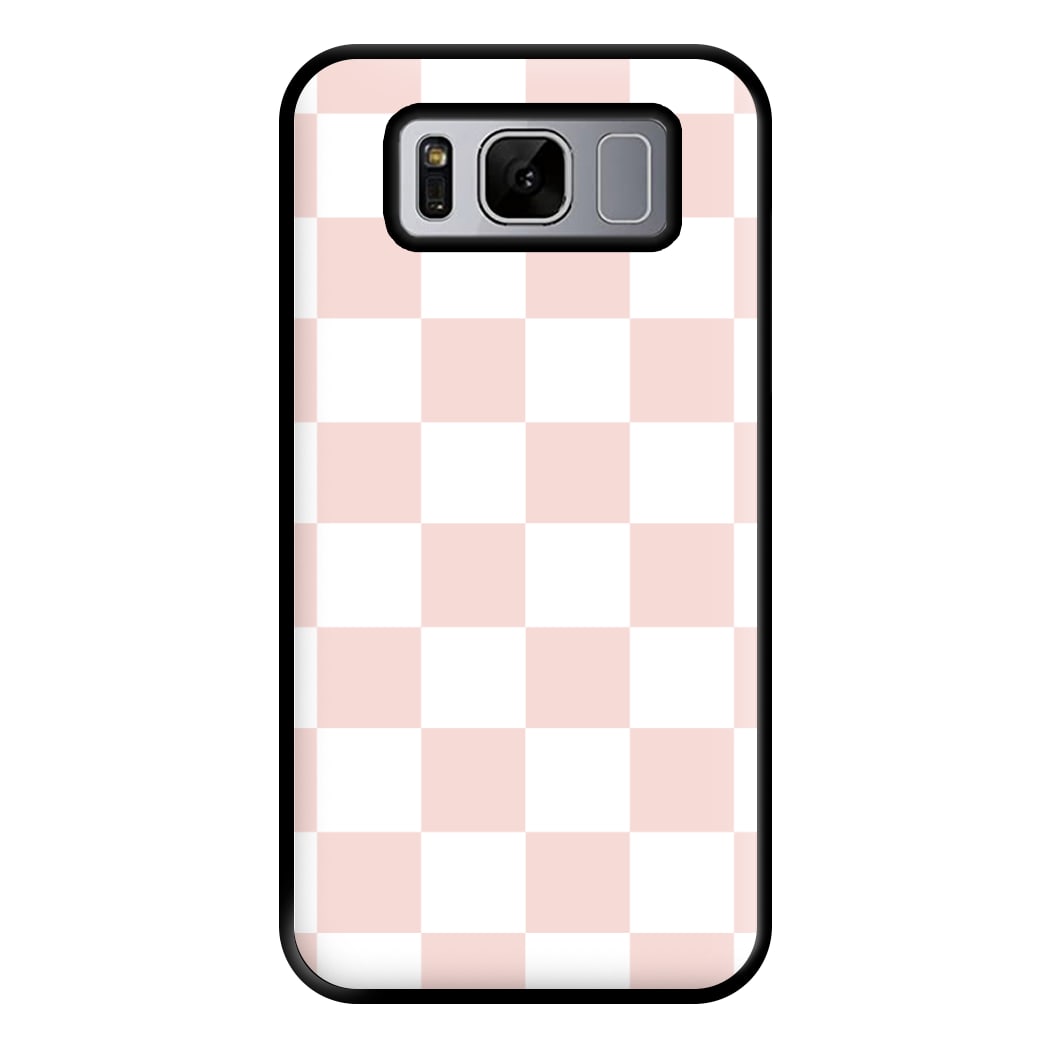 Pink And White Checkers Phone Case for Galaxy S8 Plus