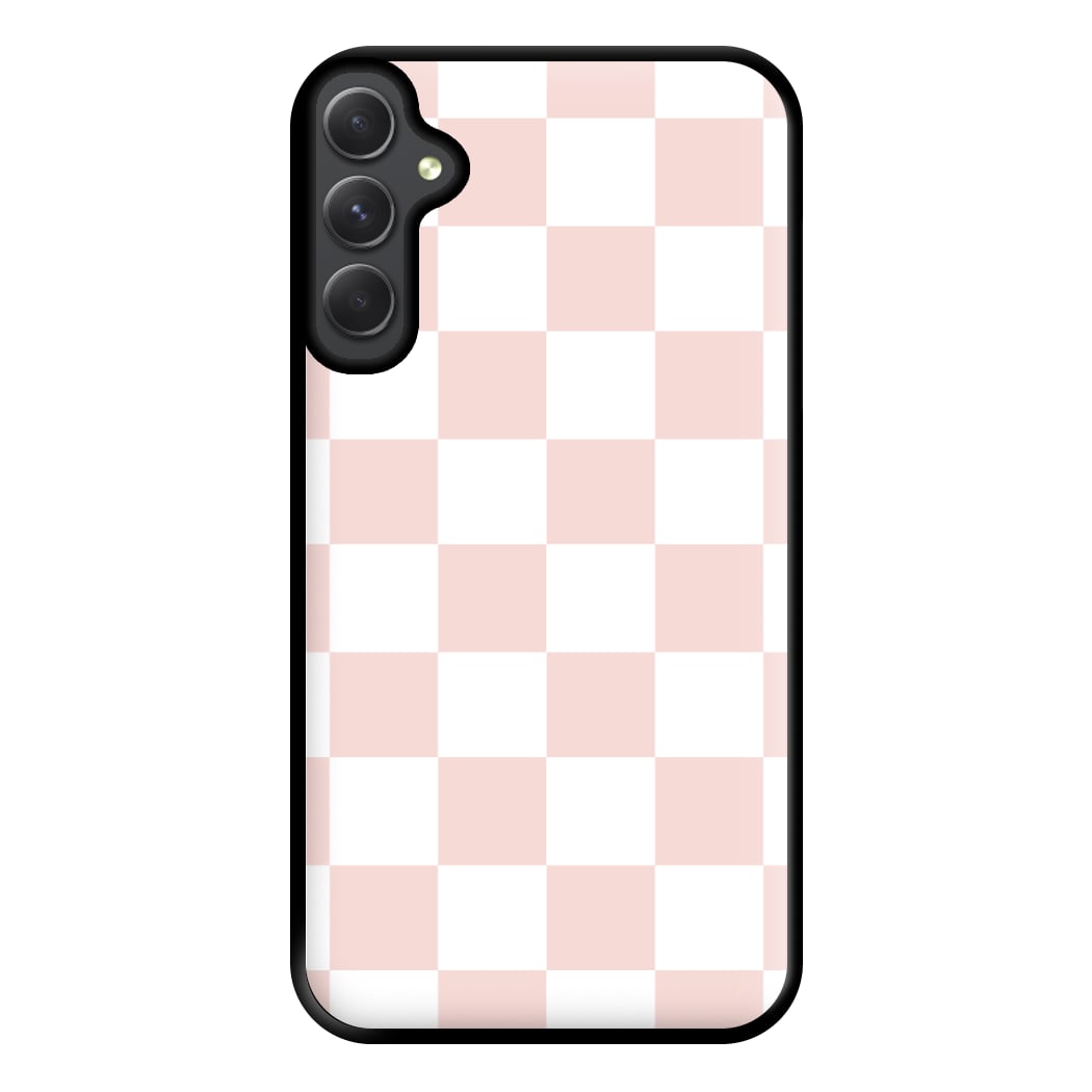 Pink And White Checkers Phone Case for Galaxy A14