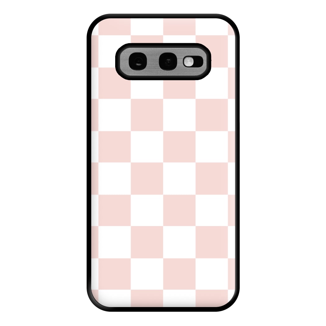 Pink And White Checkers Phone Case for Galaxy S10e