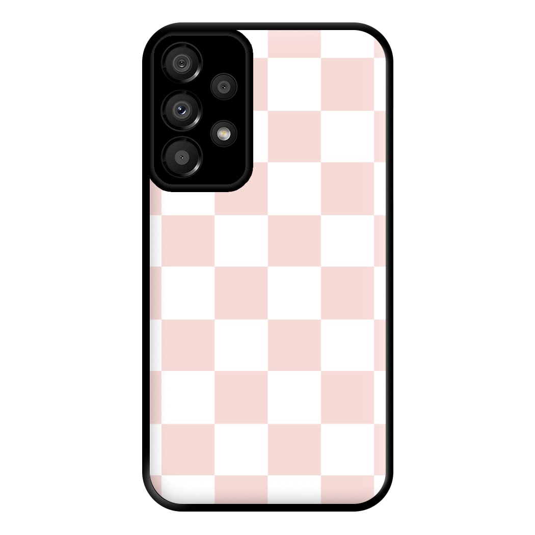 Pink And White Checkers Phone Case for Galaxy A33