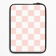 Pink And White Checkers Laptop Sleeve 1