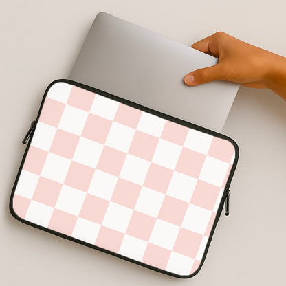 Pink And White Checkers MacBook Case