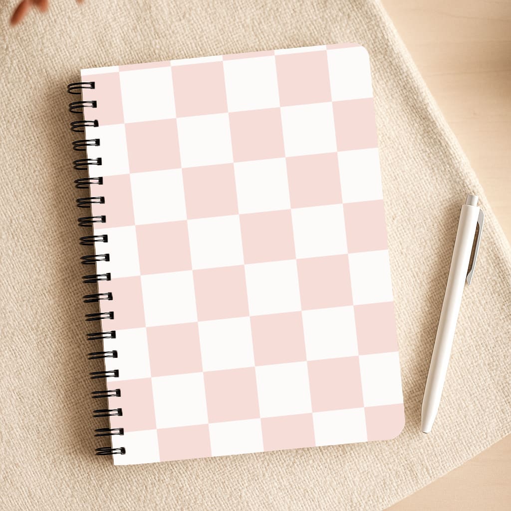 Pink And White Checkers Notepad