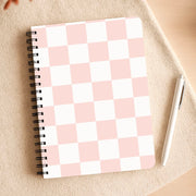 Pink And White Checkers Notebook 3