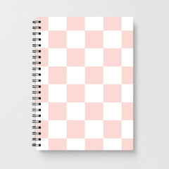 Pink And White Checkers Notebook