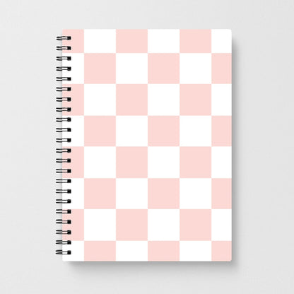Pink And White Checkers Notebook