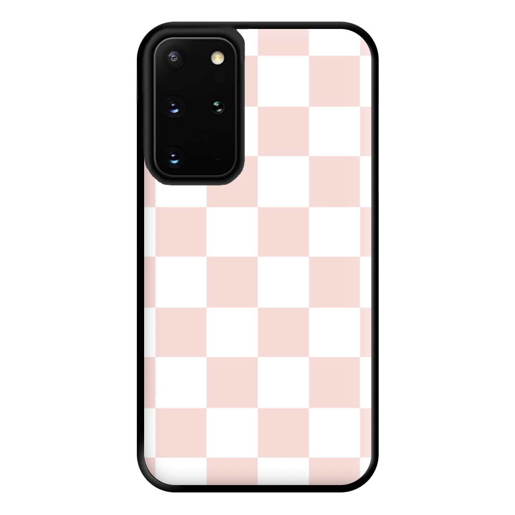 Pink And White Checkers Phone Case for Galaxy S20 Plus