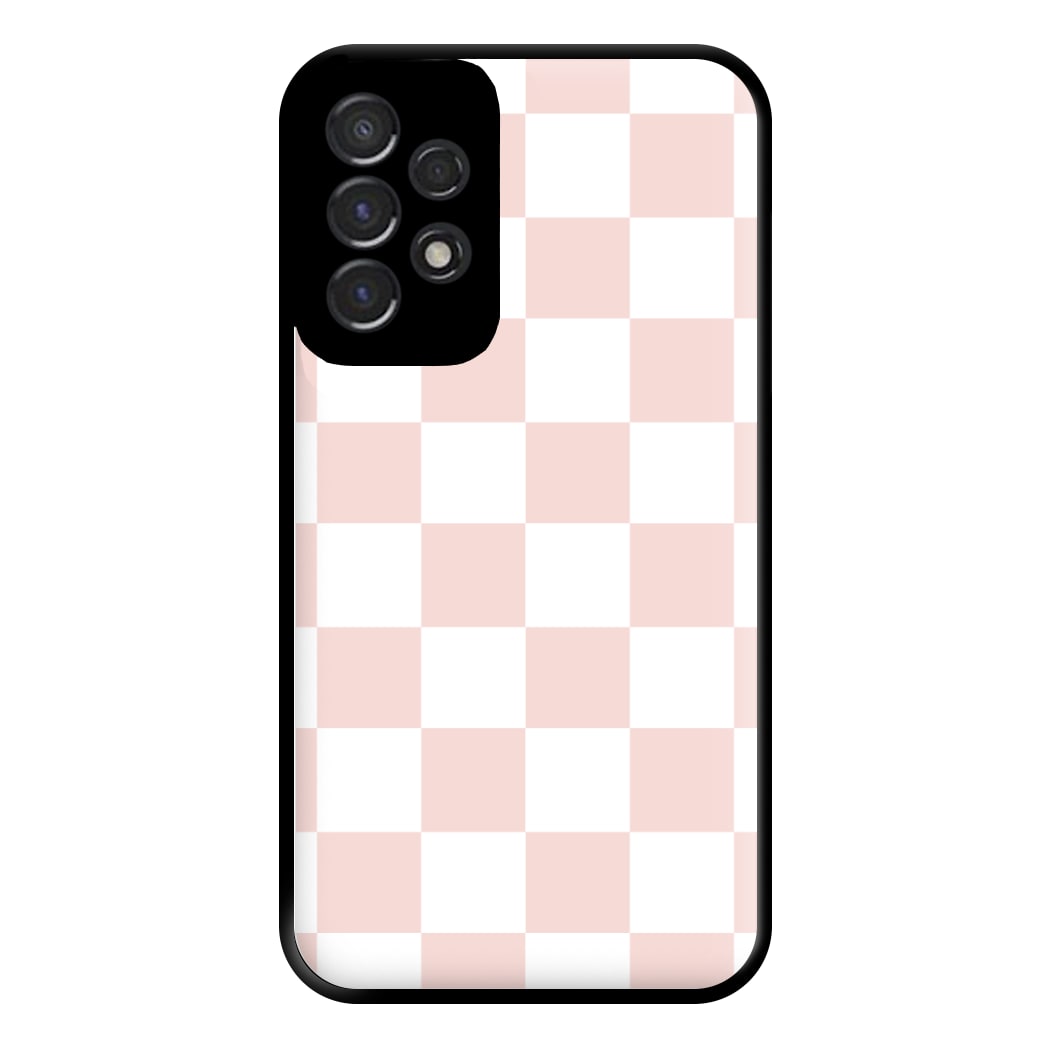 Pink And White Checkers Phone Case for Galaxy A53