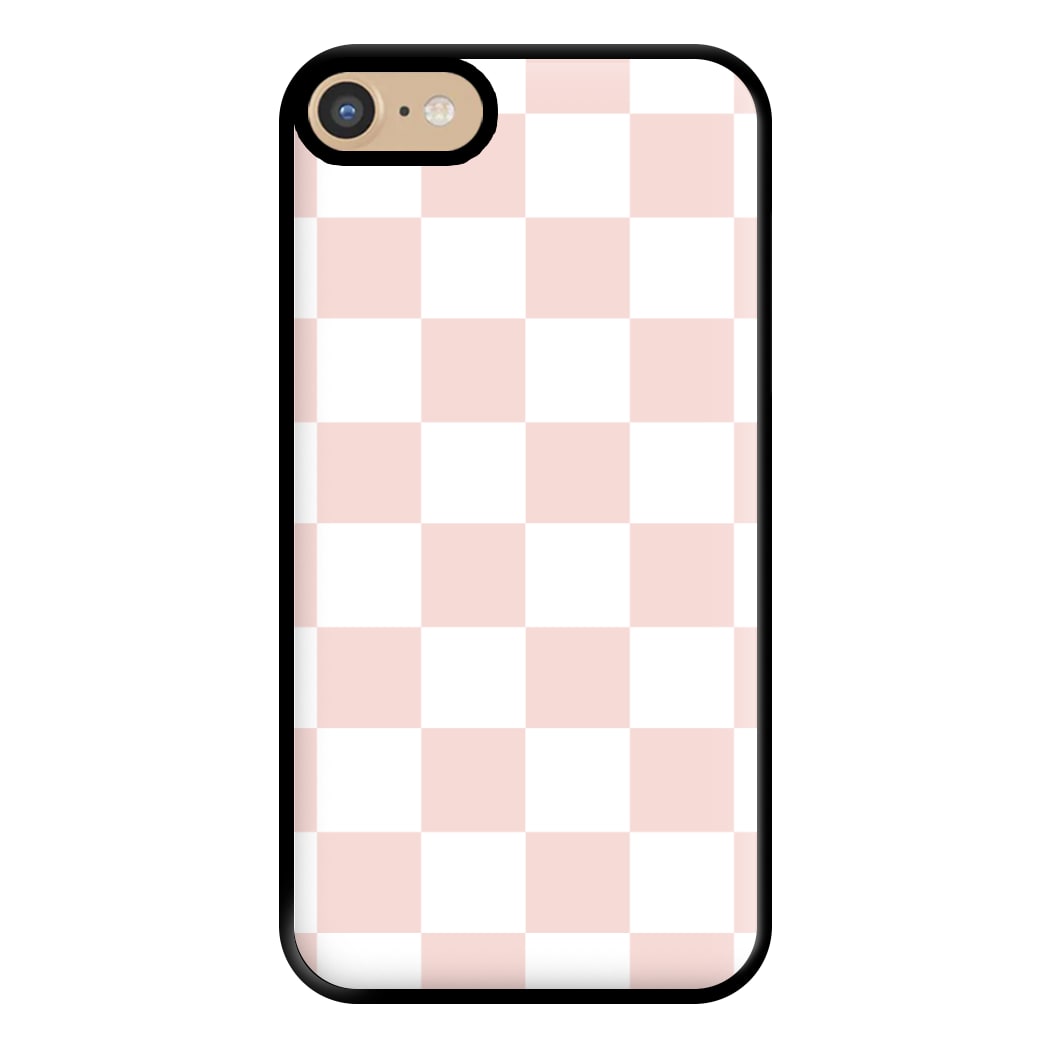 Pink And White Checkers Phone Case for iPhone 6 / 7 / 8 / SE